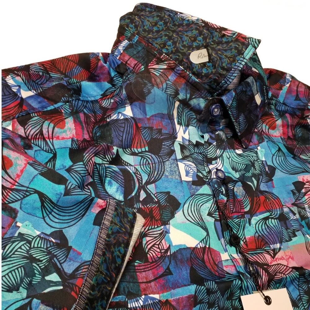 NWT Robert Graham L Barley Multi Color Short Sleeve Shirt $188 - Picture 4 of 13